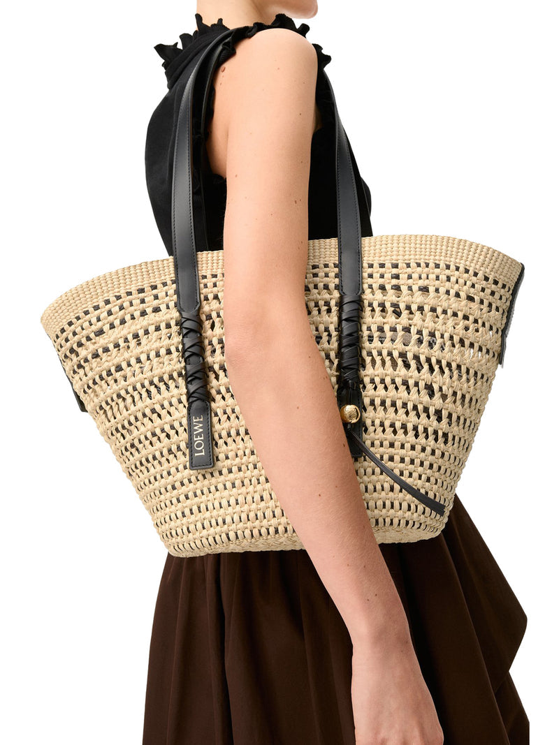 Loewe X Paula`S Ibiza Women Medium Braid Basket Bag In Iraca Palm And Calfskin LOEWE