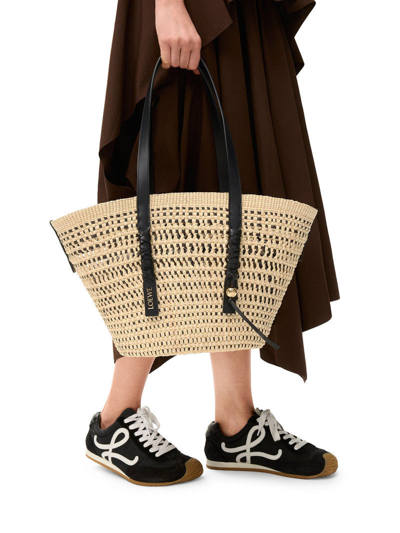 Loewe X Paula`S Ibiza Women Medium Braid Basket Bag In Iraca Palm And Calfskin LOEWE