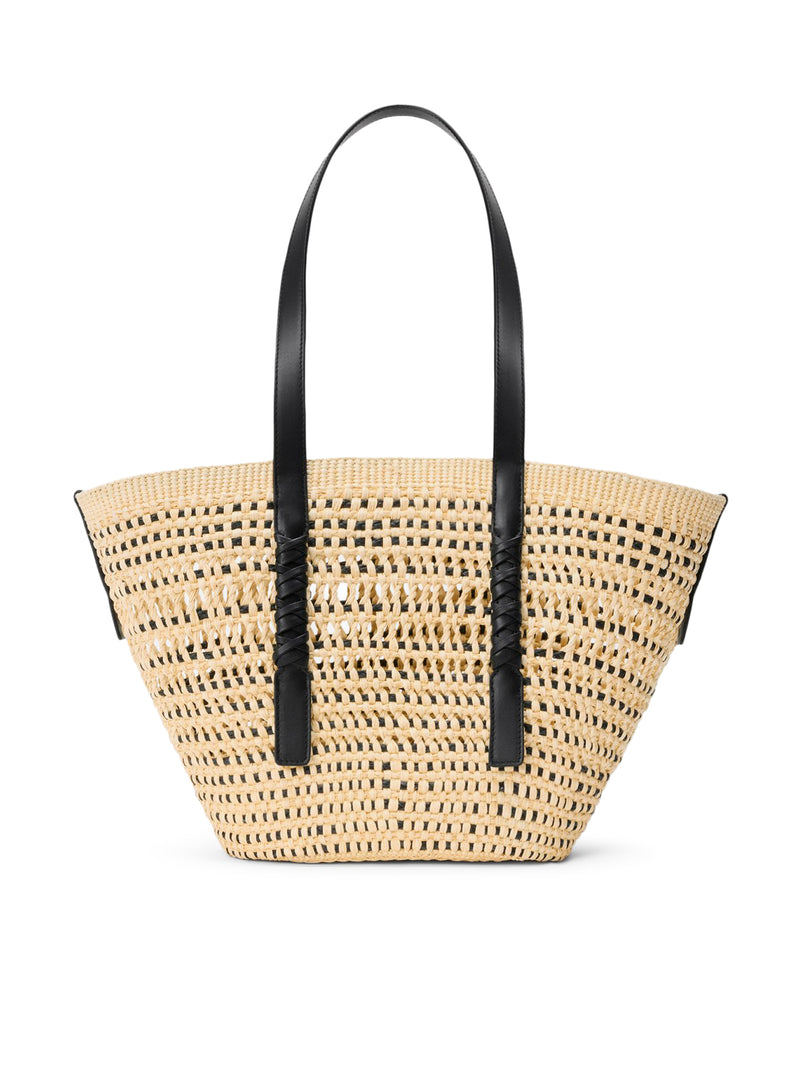 Loewe X Paula`S Ibiza Women Medium Braid Basket Bag In Iraca Palm And Calfskin LOEWE