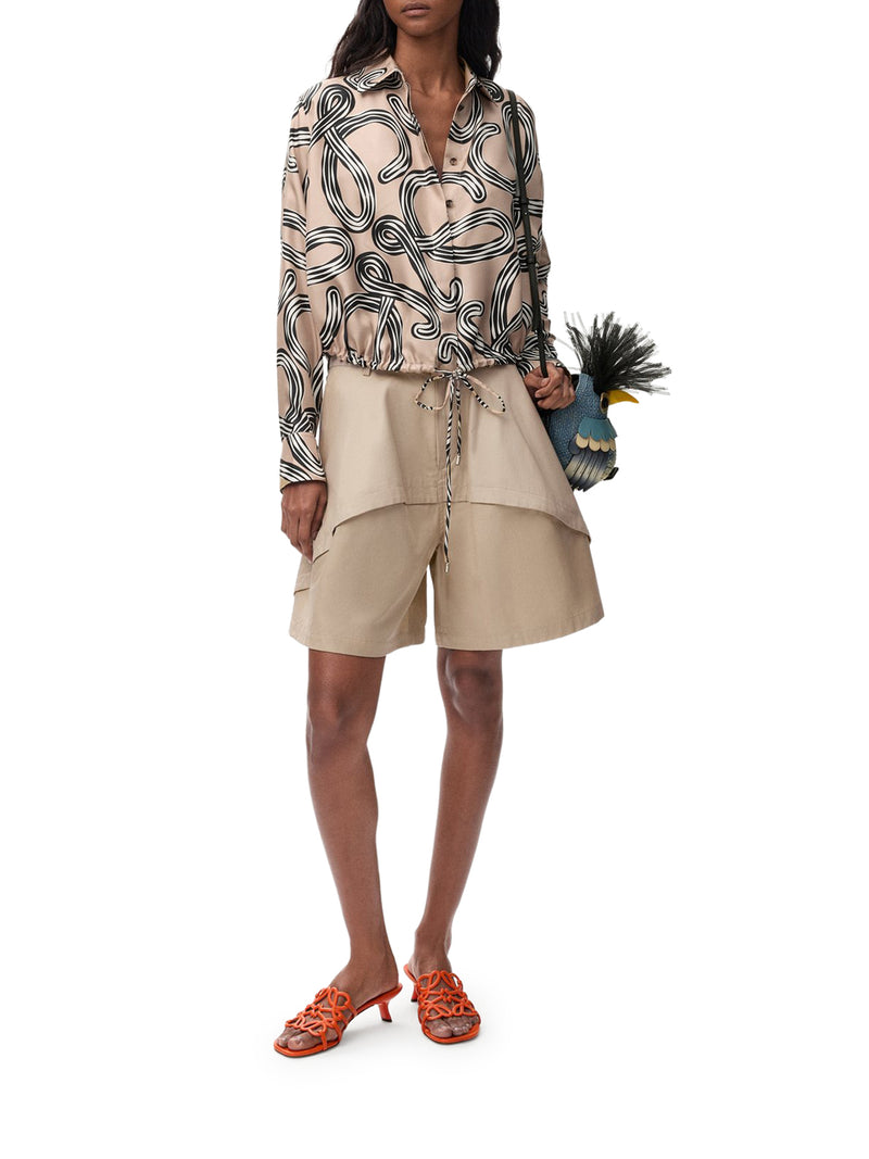 Loewe X Paula`S Ibiza Women Lightweight Cotton Shorts With Asymmetric Panel Construction LOEWE