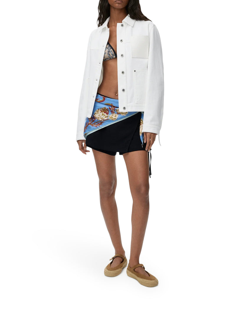 Loewe X Paula`S Ibiza Women Denim Jacket With Applied Leather Pocket LOEWE