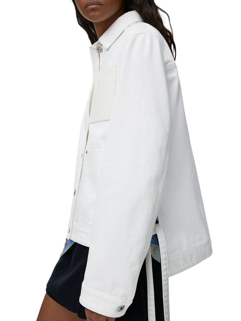 Loewe X Paula`S Ibiza Women Denim Jacket With Applied Leather Pocket LOEWE