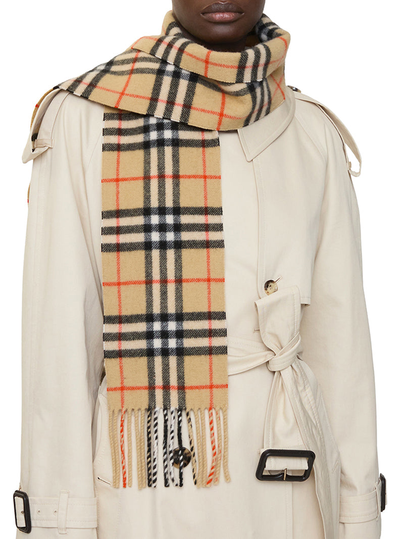 Burberry Women Thin Check Cashmere Scarf BURBERRY