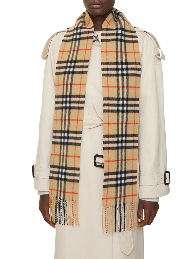 Burberry Women Thin Check Cashmere Scarf BURBERRY