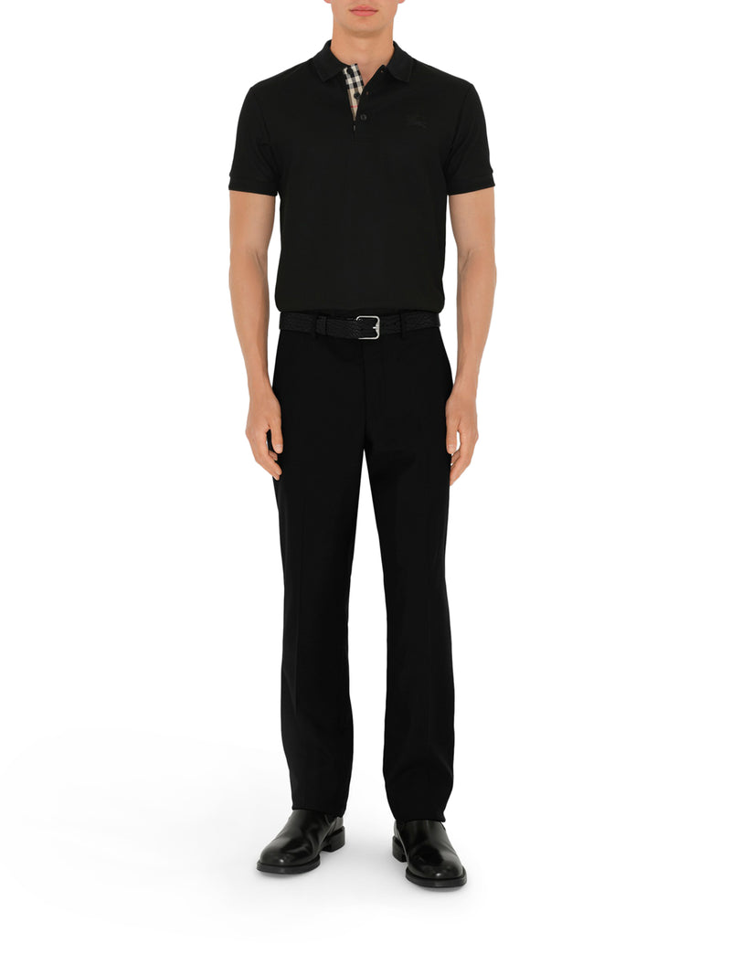 Burberry Men Cotton Polo Shirt With Embroidered Ekd Logo BURBERRY