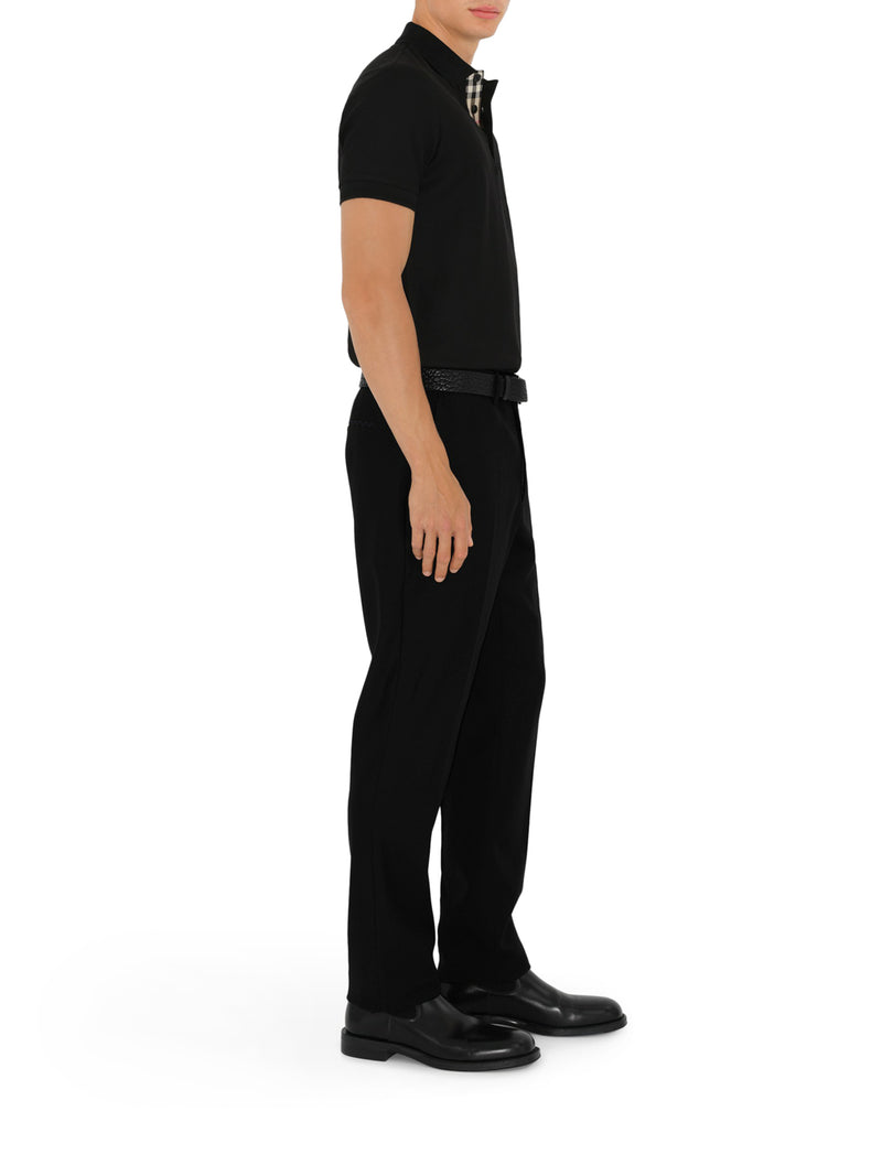 Burberry Men Cotton Polo Shirt With Embroidered Ekd Logo BURBERRY