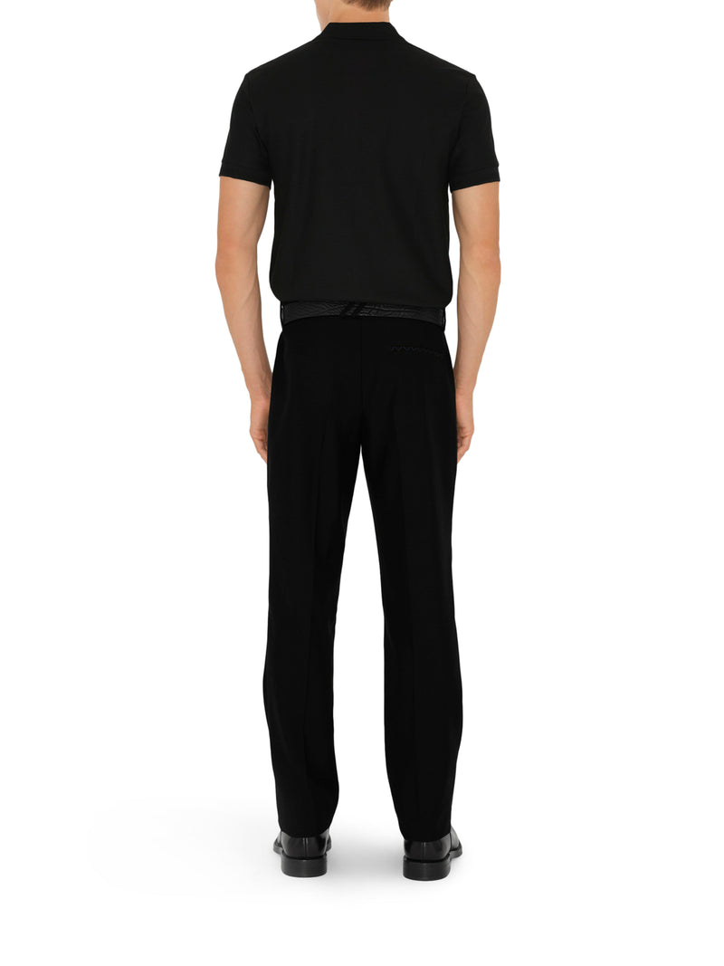 Burberry Men Cotton Polo Shirt With Embroidered Ekd Logo BURBERRY