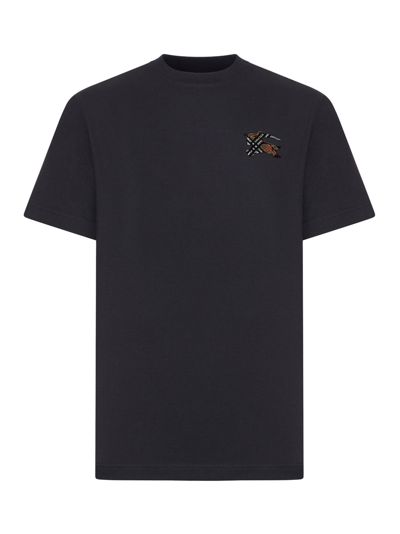 Burberry Men Cotton T-Shirt With Horseman Logo BURBERRY