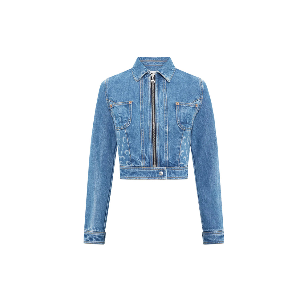 Marine Serre Blue Jackets - Denim Jackets Women MARINE SERRE