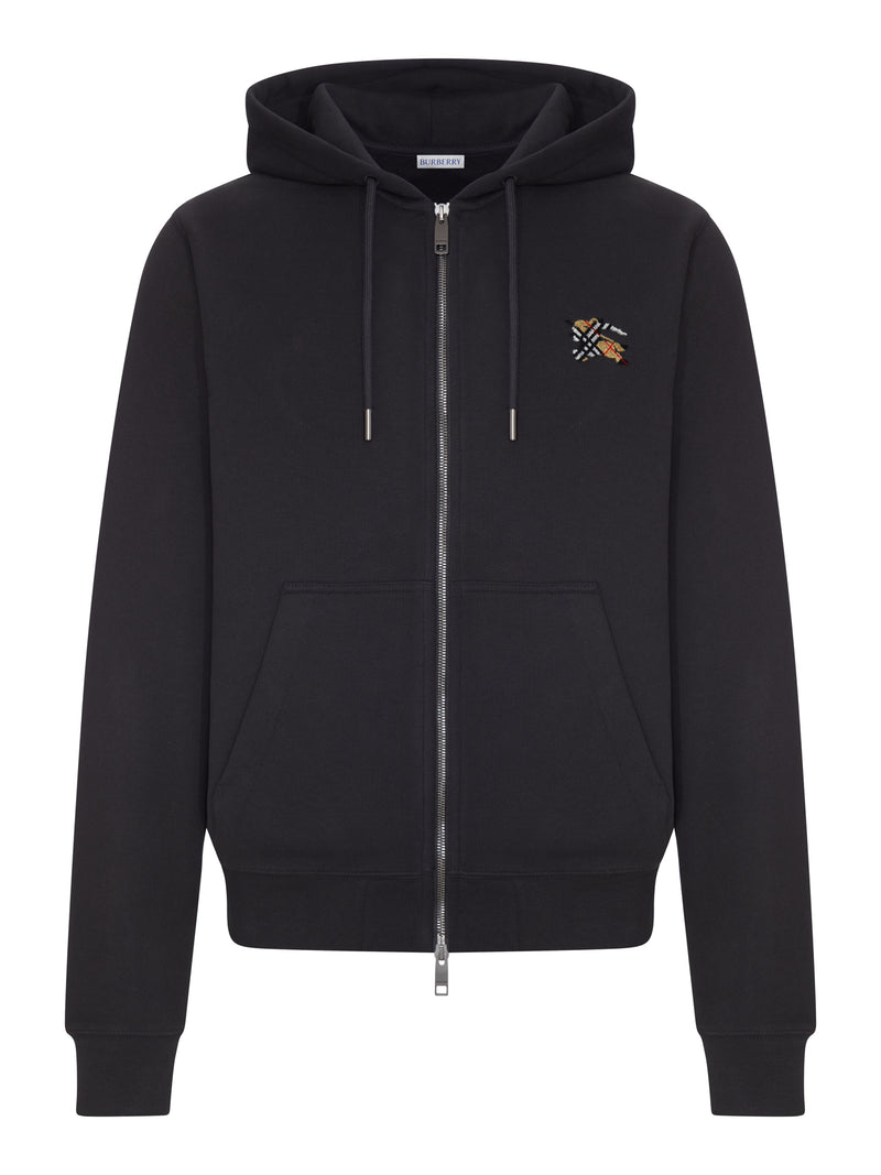 Burberry Men Cotton Sweatshirt With Zip And Hood BURBERRY