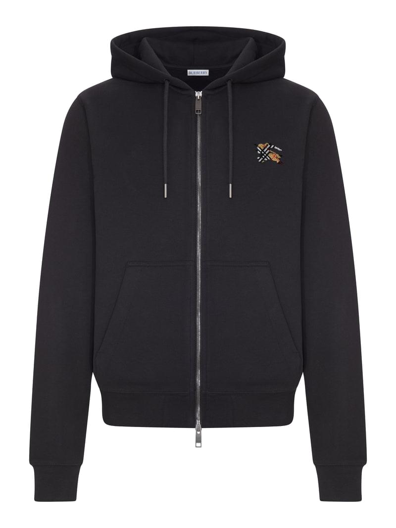 Burberry Men Cotton Sweatshirt With Zip And Hood BURBERRY