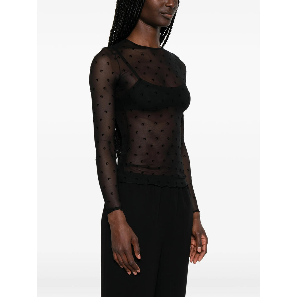 Marine Serre Black Tops - T-Shirts & Jerseys Women