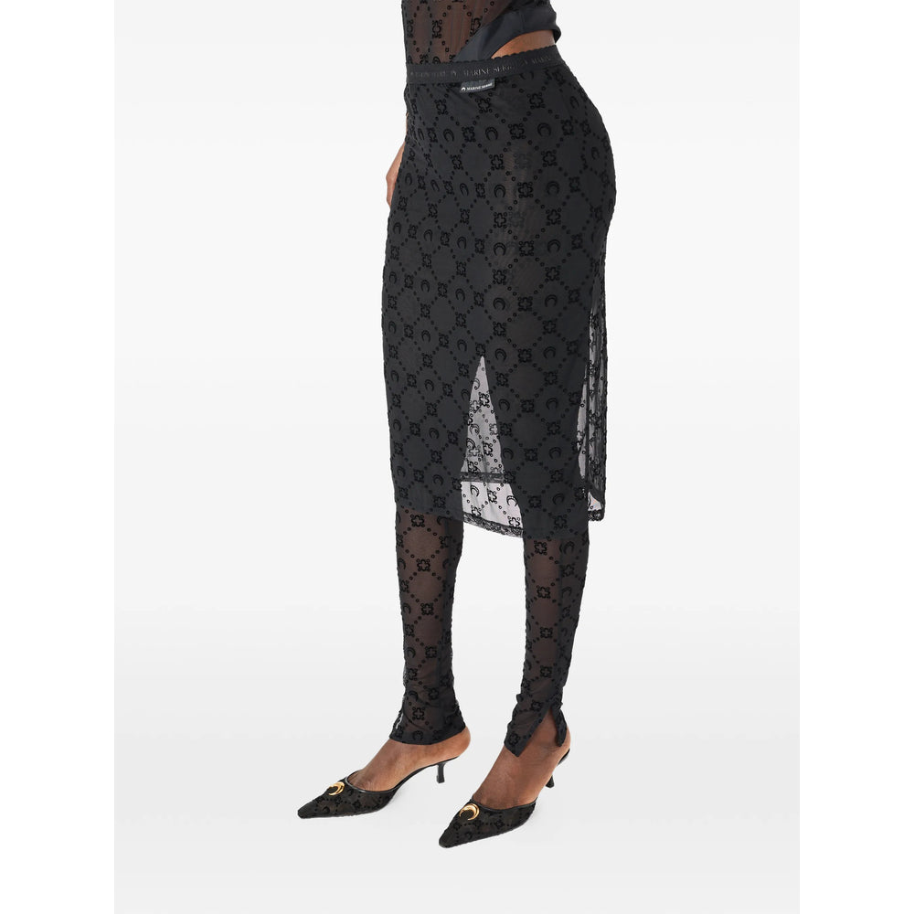 Marine Serre Black Trousers - Slim-Fit Trousers Women MARINE SERRE