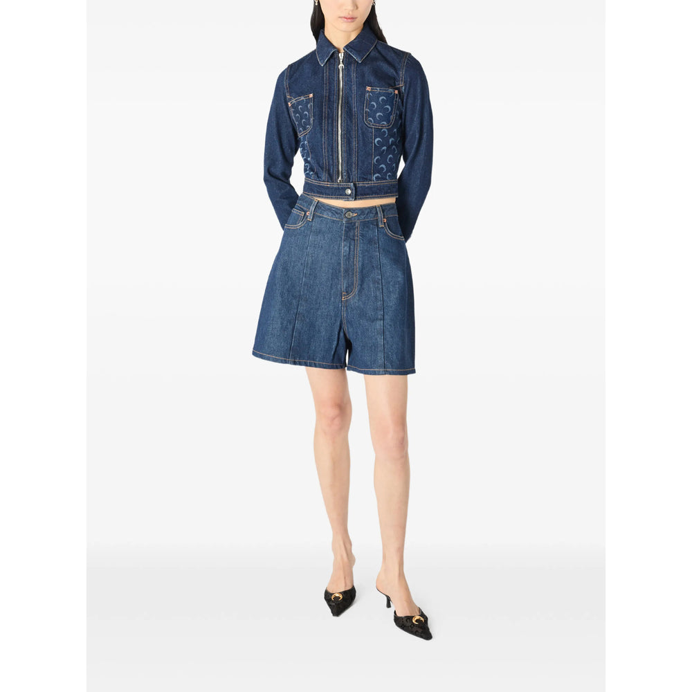 Marine Serre Blue Shorts - Short Shorts Women MARINE SERRE