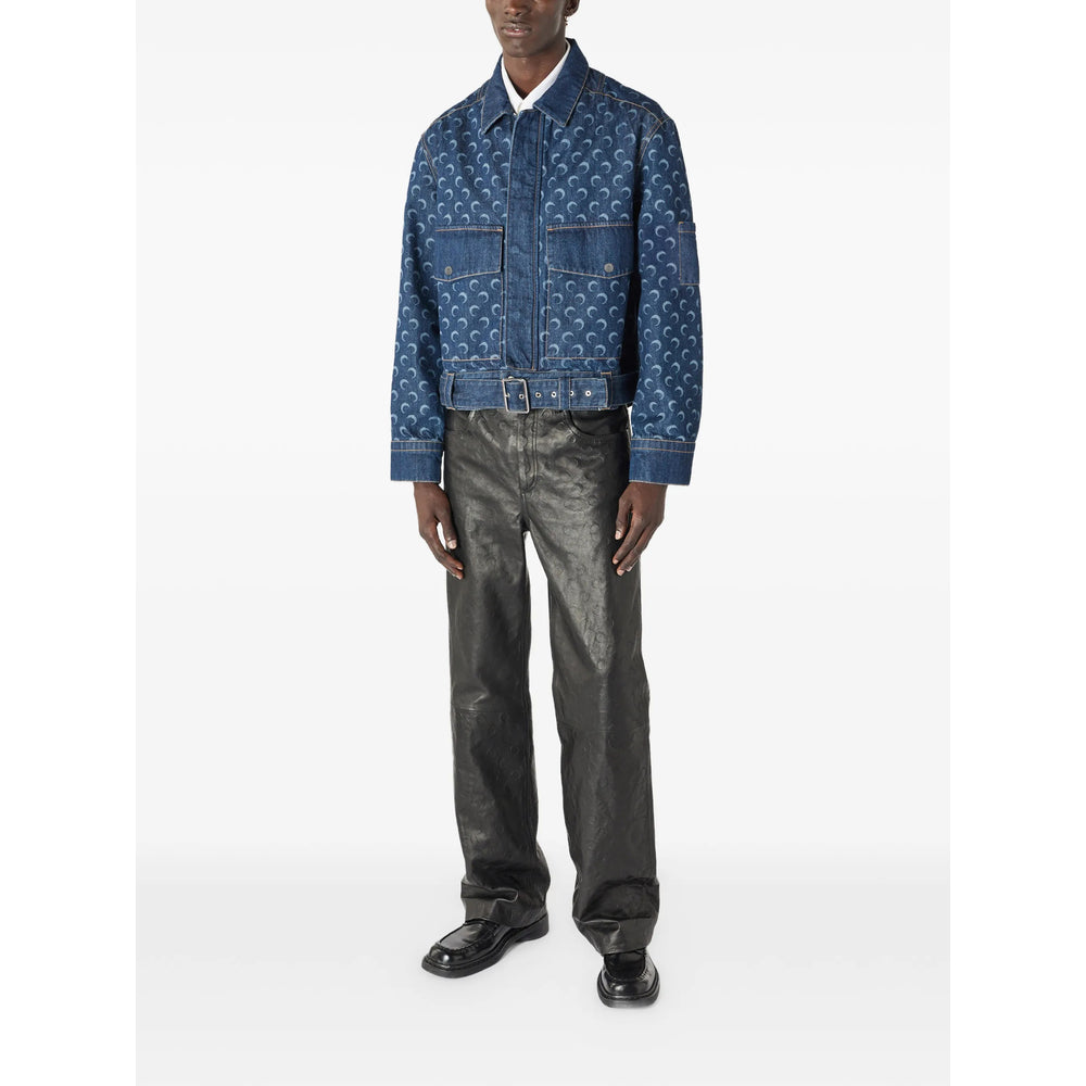 Marine Serre Blue Jackets - Denim Jackets Men MARINE SERRE