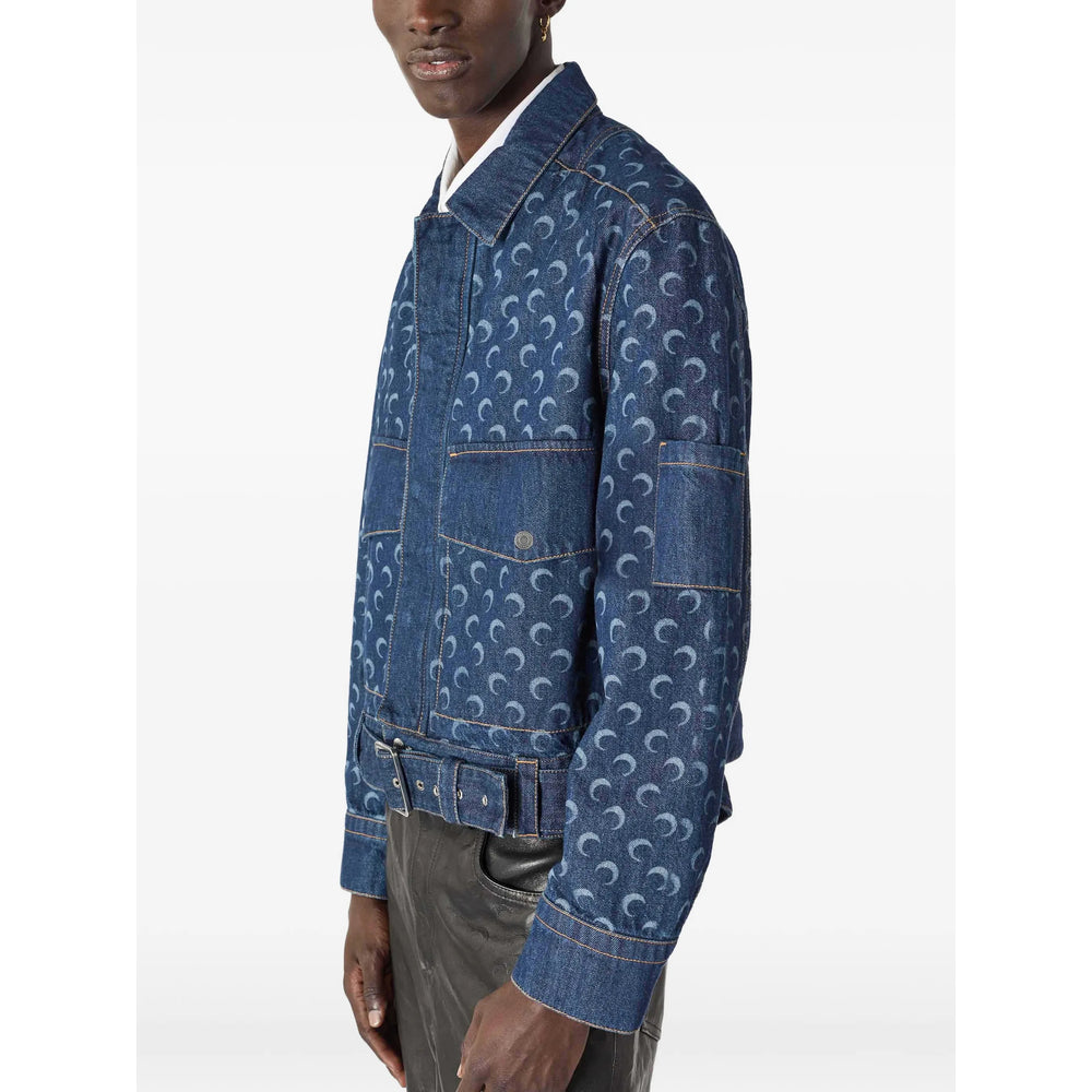 Marine Serre Blue Jackets - Denim Jackets Men MARINE SERRE