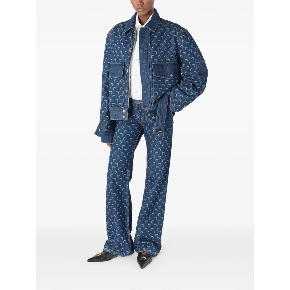 Marine Serre Blue Jackets - Denim Jackets Men MARINE SERRE