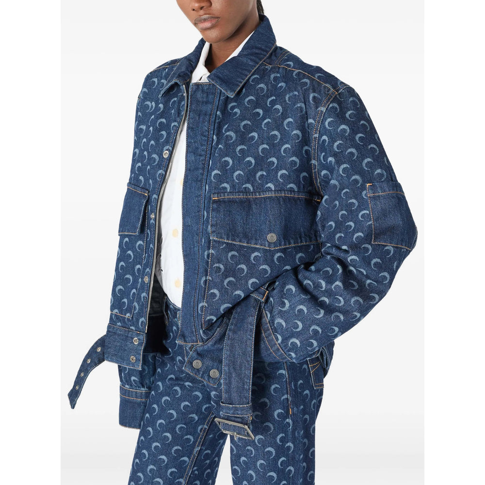 Marine Serre Blue Jackets - Denim Jackets Men MARINE SERRE