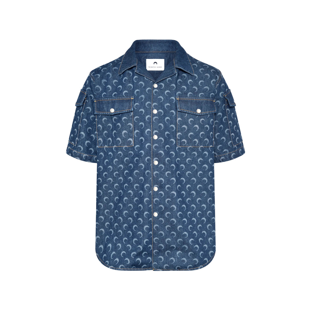 Marine Serre Blue Shirts Men MARINE SERRE