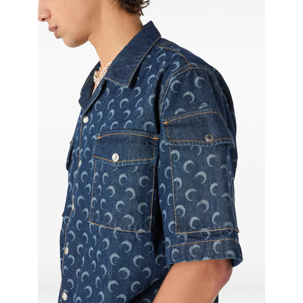 Marine Serre Blue Shirts Men MARINE SERRE