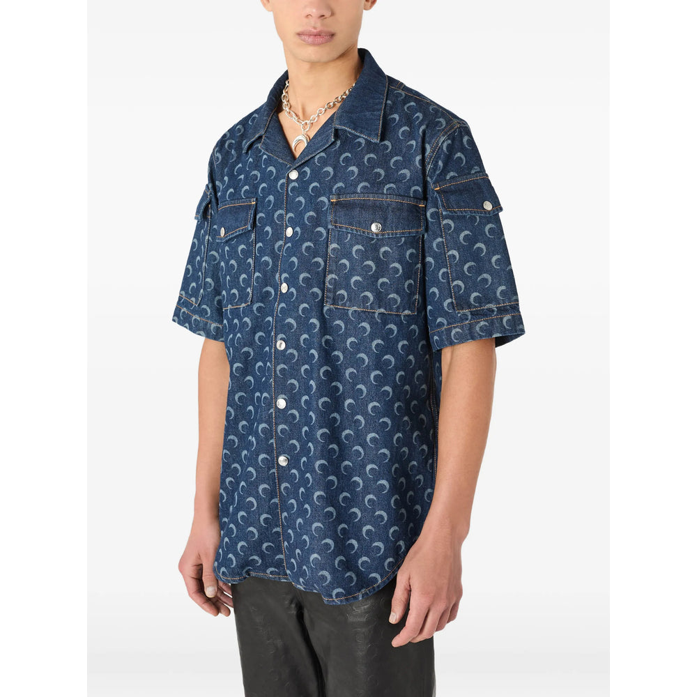 Marine Serre Blue Shirts Men MARINE SERRE