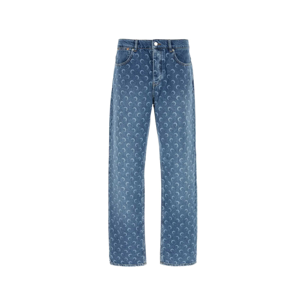 Marine Serre Blue Denim - Regular & Straight-Leg Jeans Men MARINE SERRE