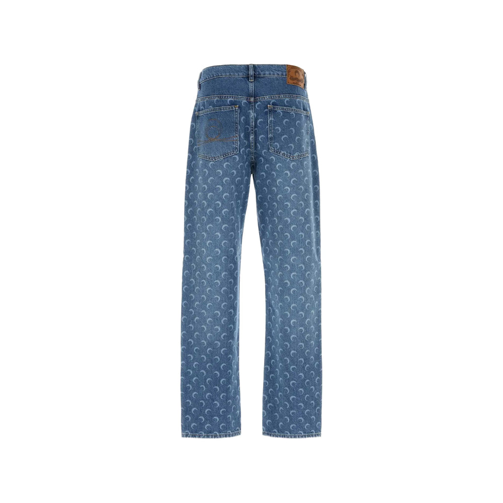Marine Serre Blue Denim - Regular & Straight-Leg Jeans Men MARINE SERRE