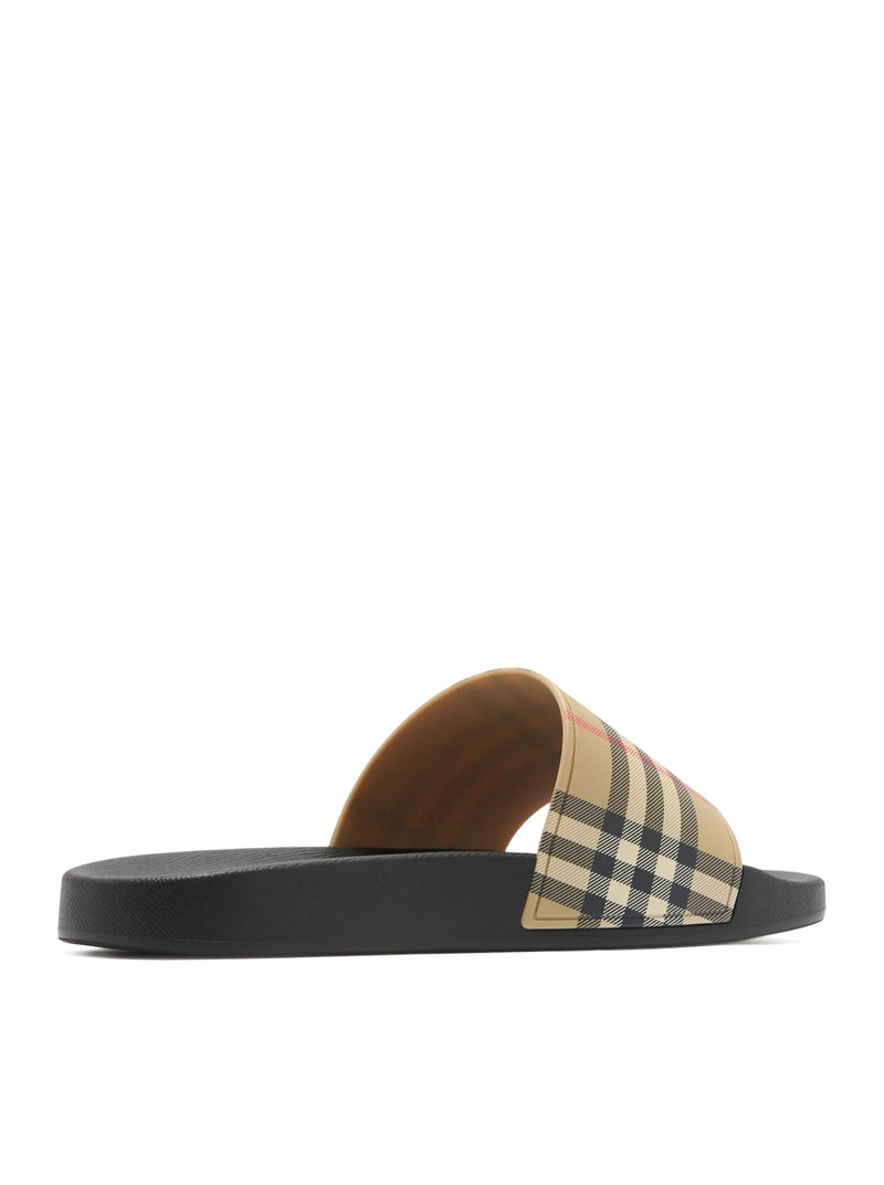 Burberry Men Slippers With Check Print Band BURBERRY