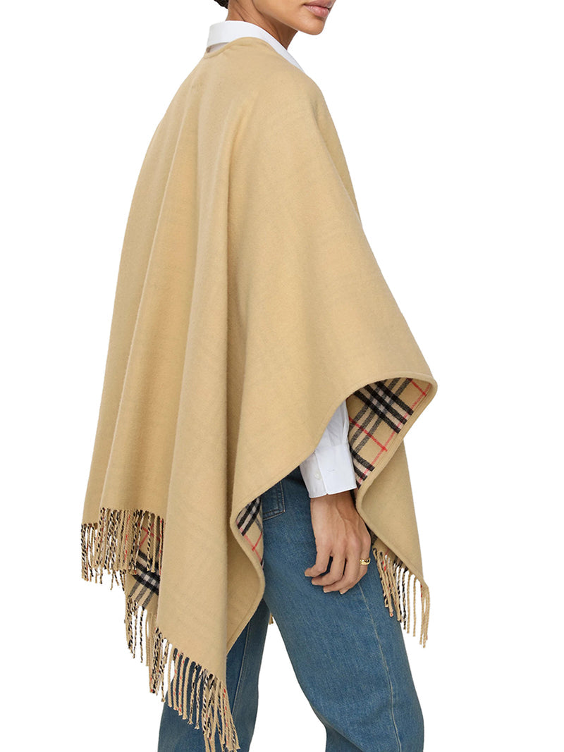 Burberry Women Reversible Check Wool Cape BURBERRY