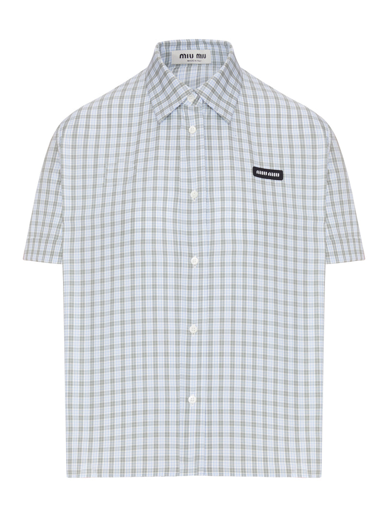 Miu Miu Women Check Poplin Shirt MIU MIU