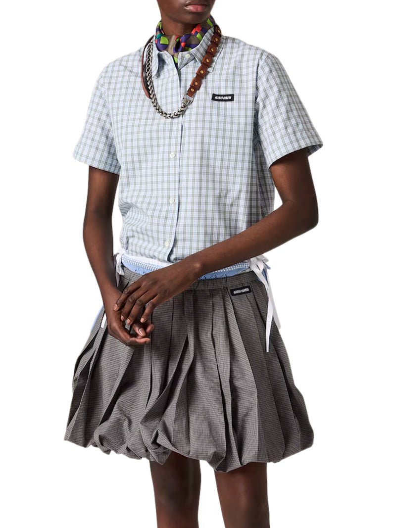 Miu Miu Women Check Poplin Shirt MIU MIU