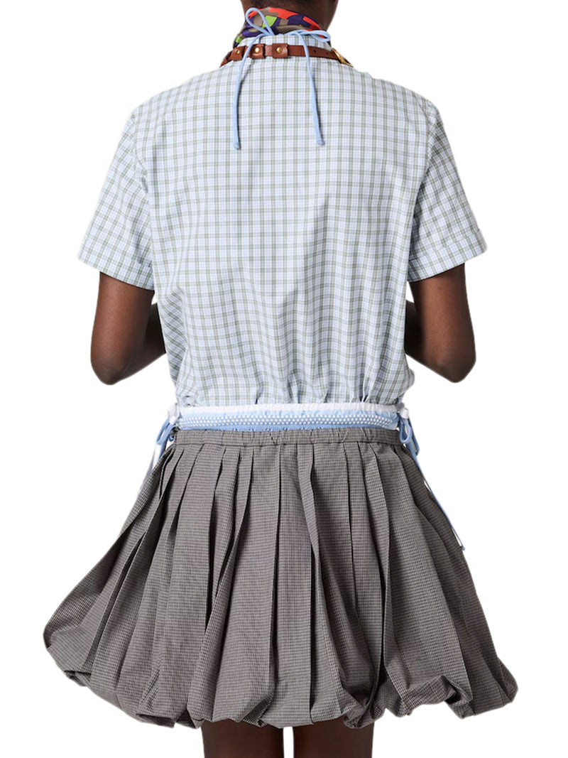 Miu Miu Women Check Poplin Shirt MIU MIU