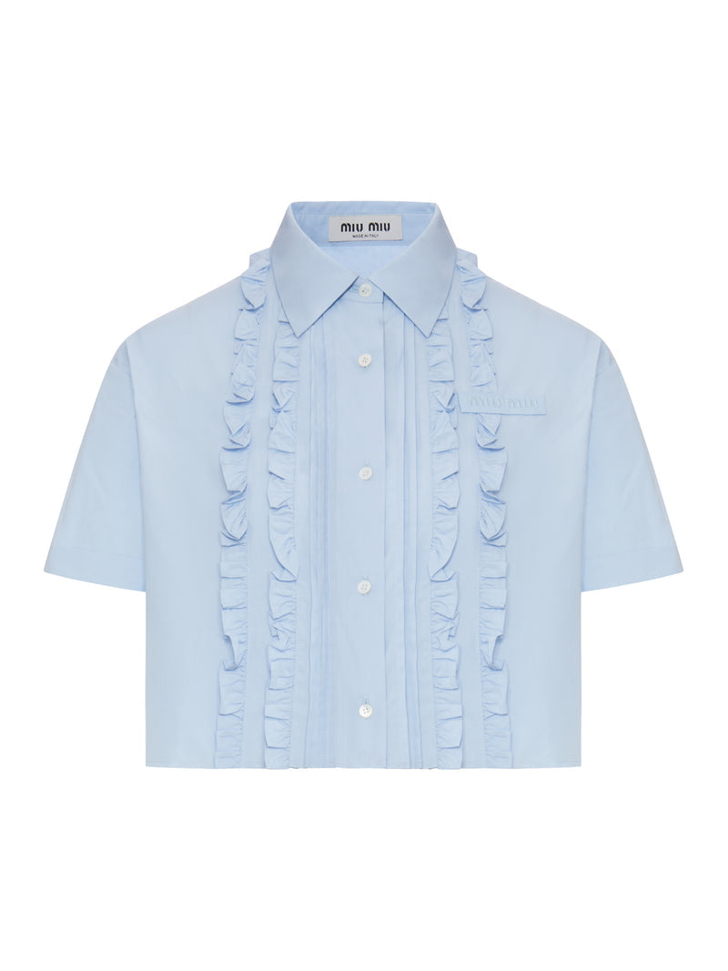 Miu Miu Women Poplin Shirt With Ruffled Details MIU MIU