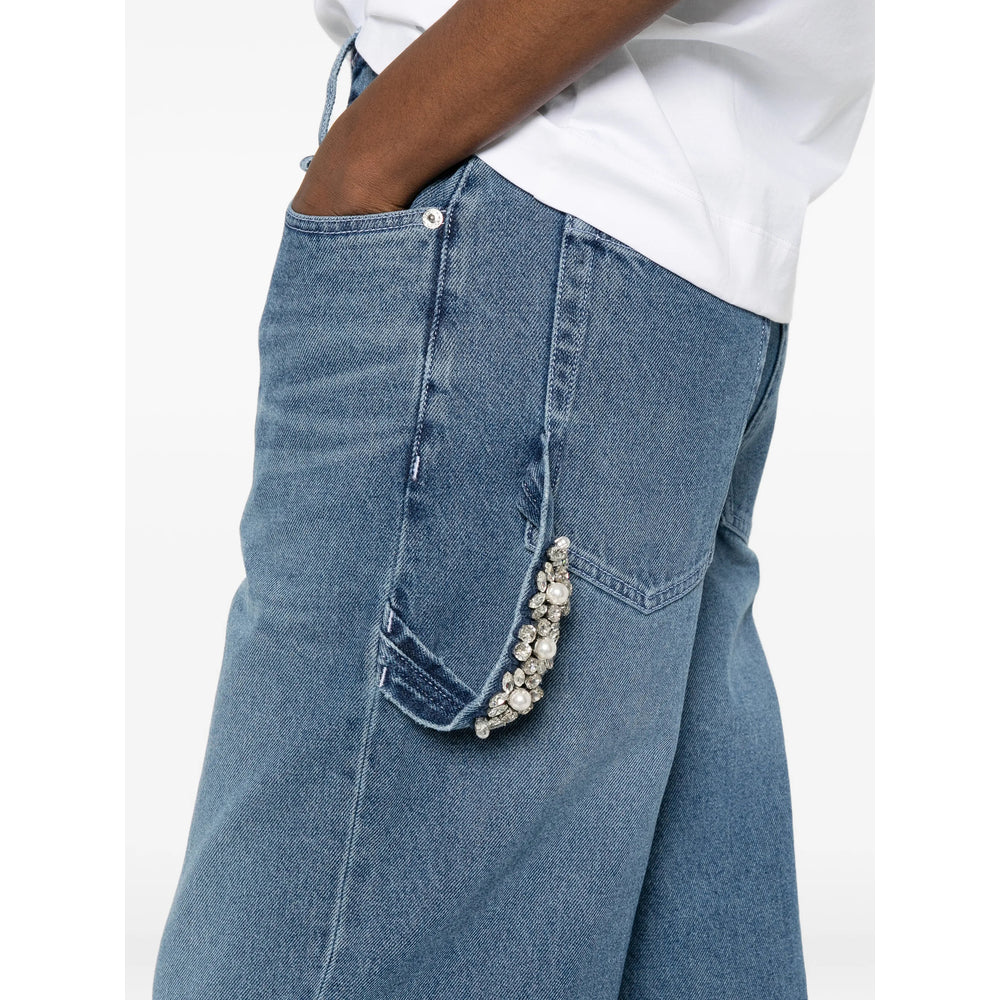 Simone Rocha Blue Denim - Straight-Leg Jeans Women SIMONE ROCHA