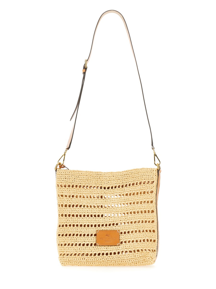 Etro Men Perforated Raffia Shoulder Bag ETRO