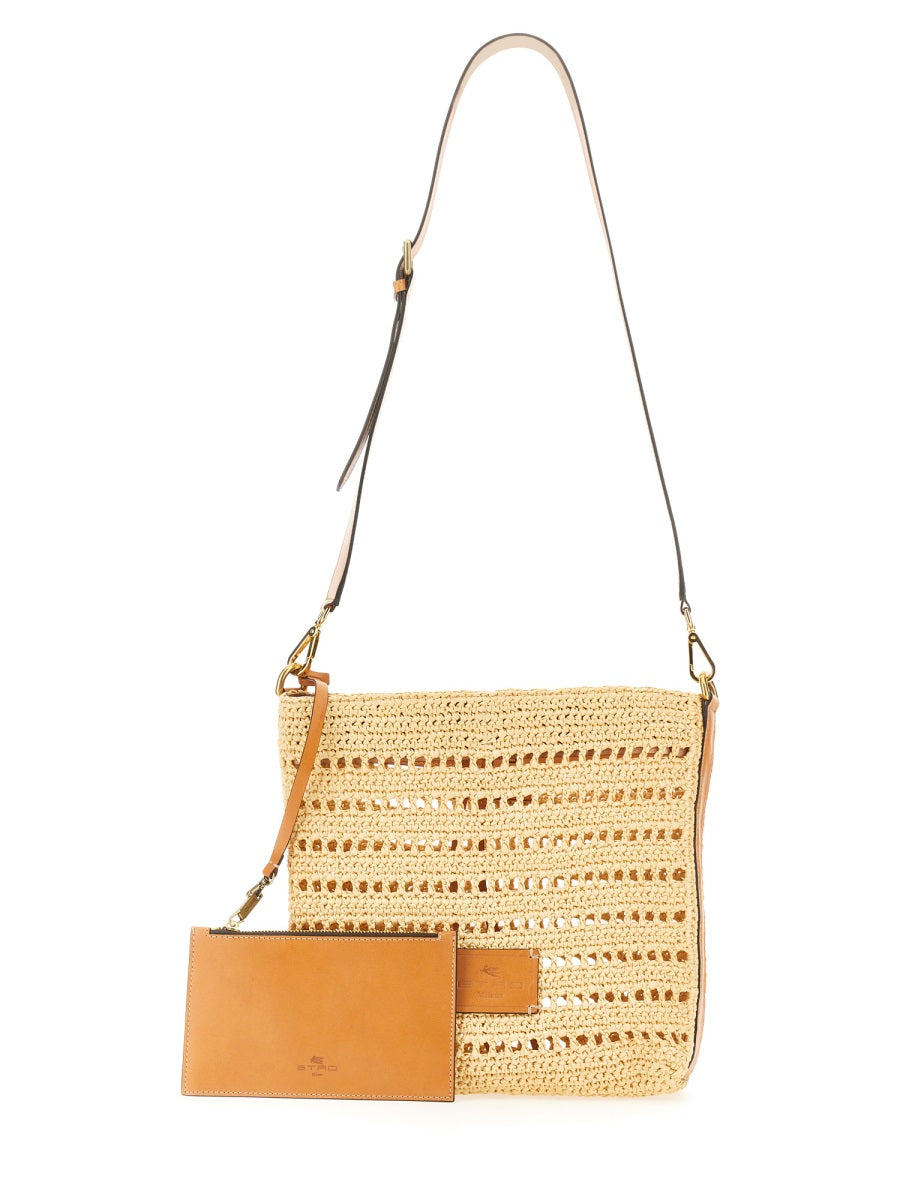 Etro Men Perforated Raffia Shoulder Bag ETRO