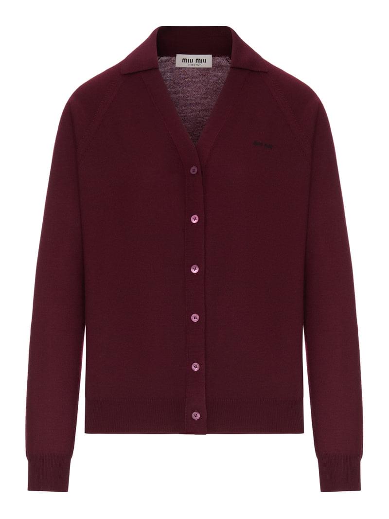 Miu Miu Women Cardigan In The Finest Wool Yarn MIU MIU