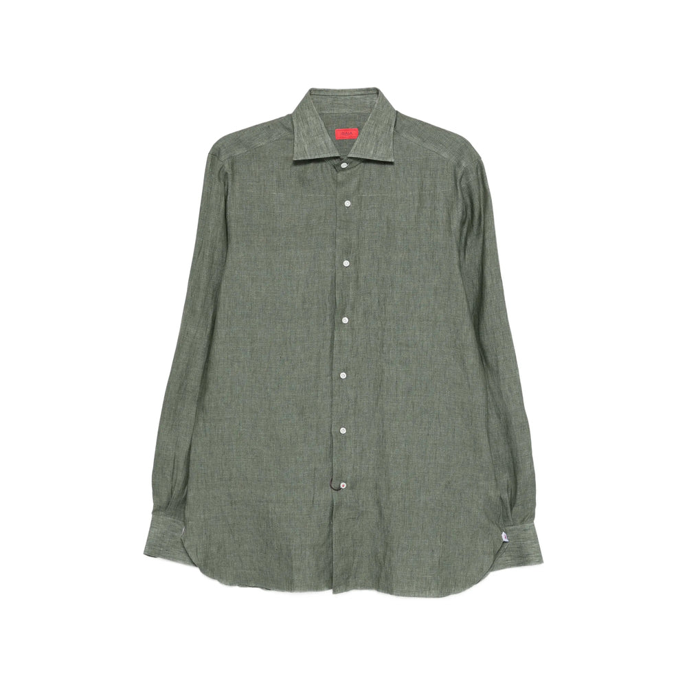 Isaia Green Shirts Men ISAIA