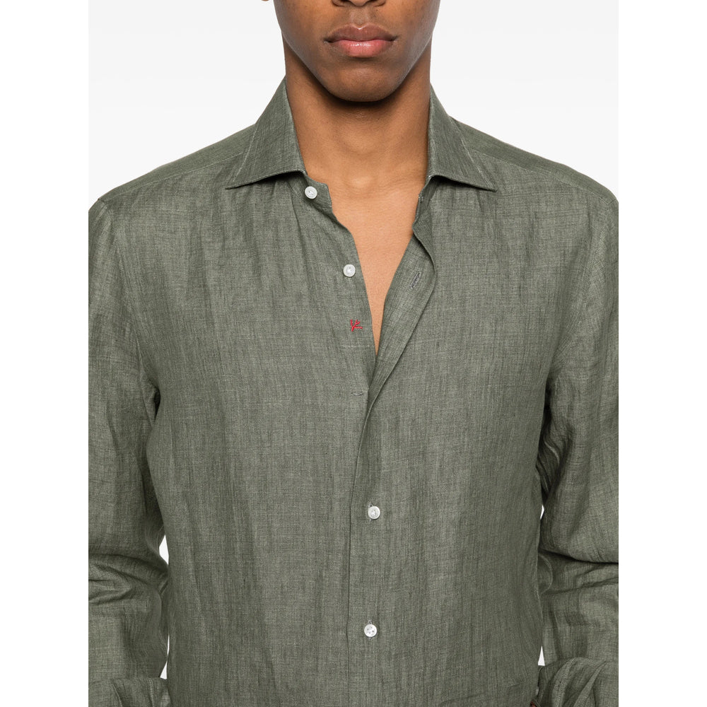 Isaia Green Shirts Men ISAIA