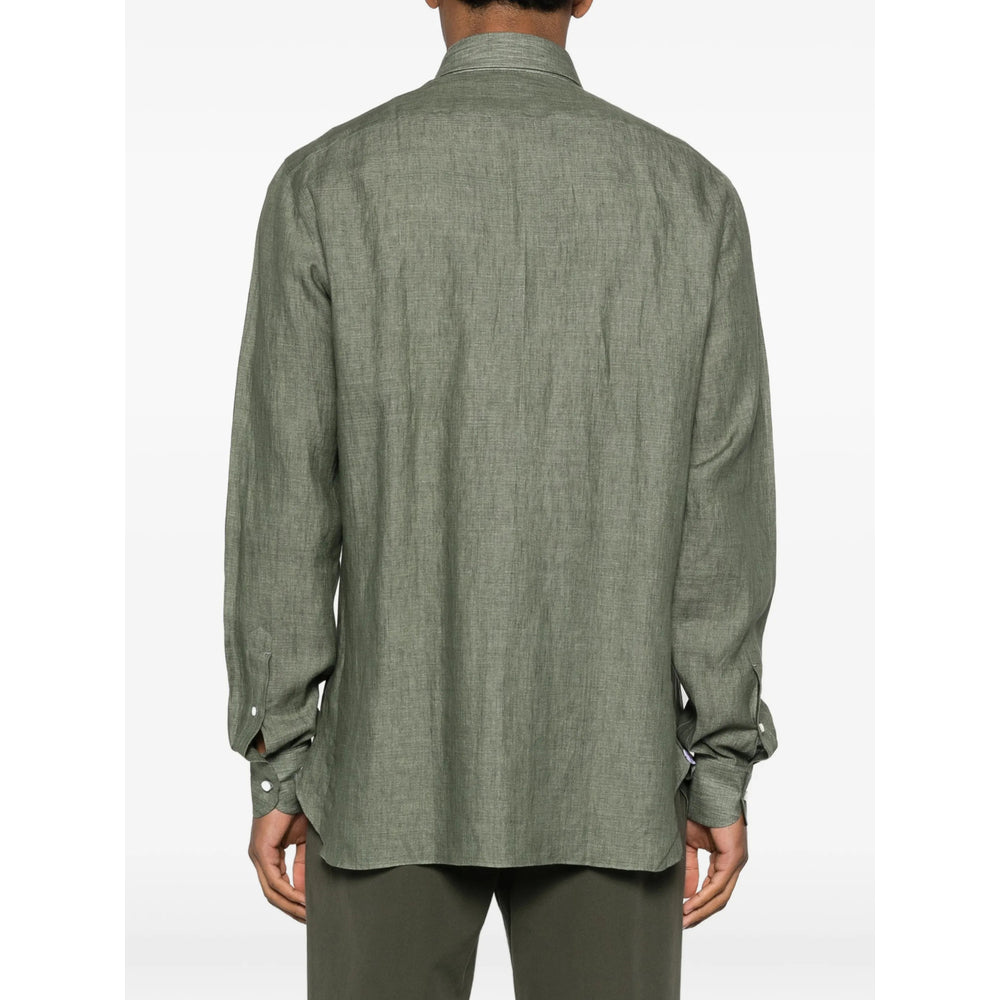 Isaia Green Shirts Men ISAIA