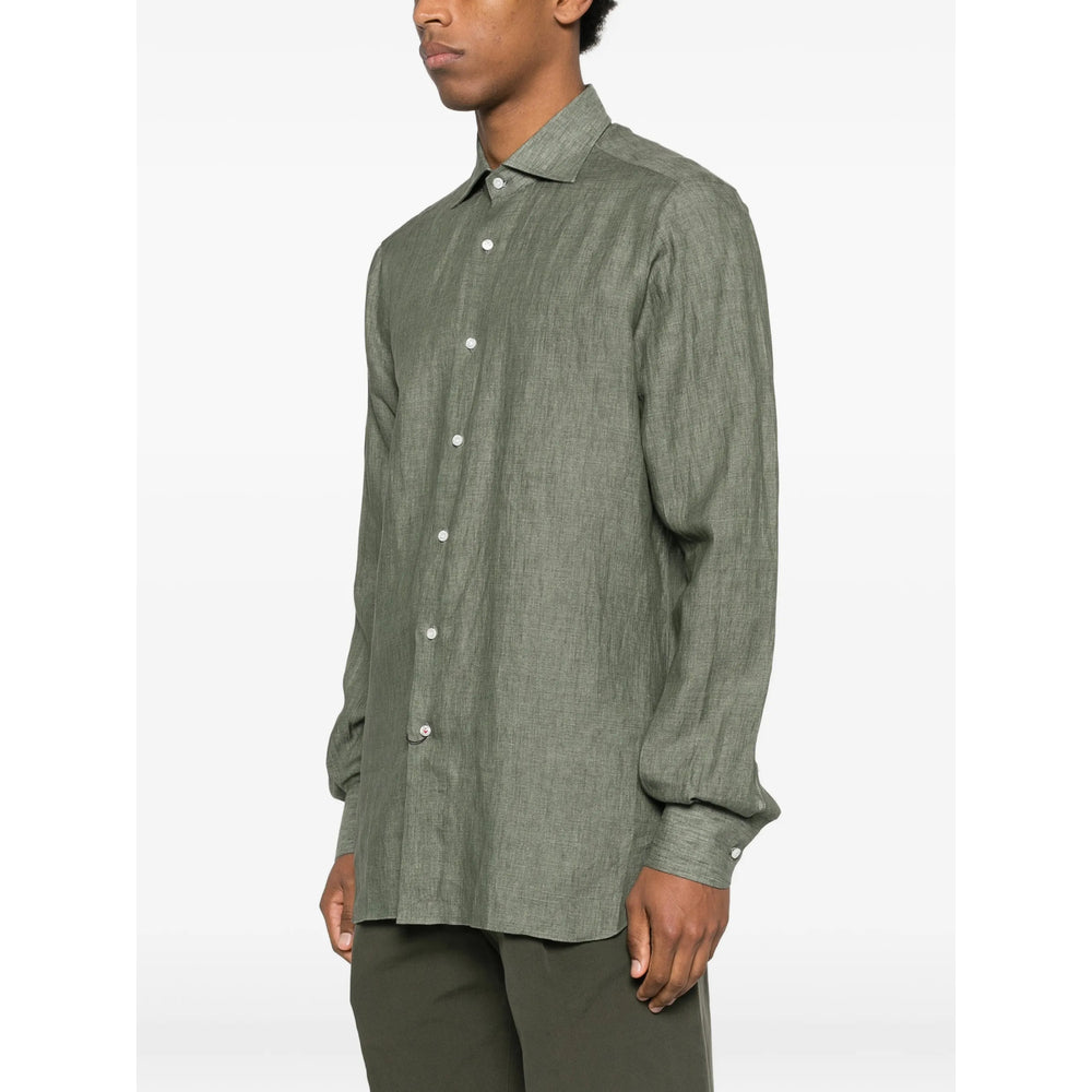 Isaia Green Shirts Men ISAIA