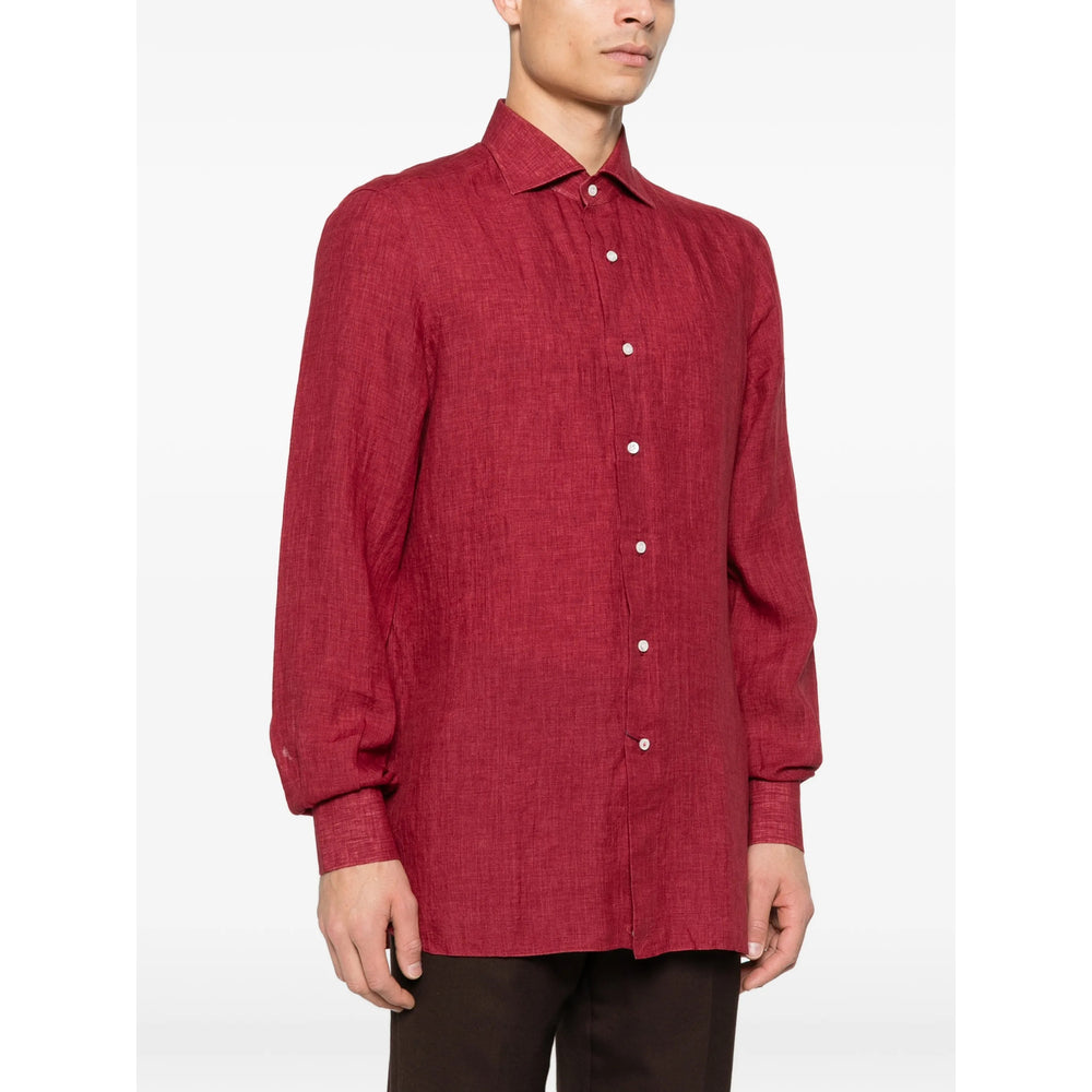 Isaia Red Shirts Men ISAIA