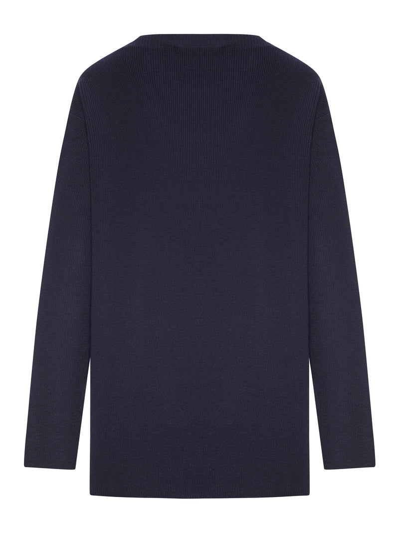 Miu Miu Women Oversized Ribbed Knit Sweater With Logo MIU MIU