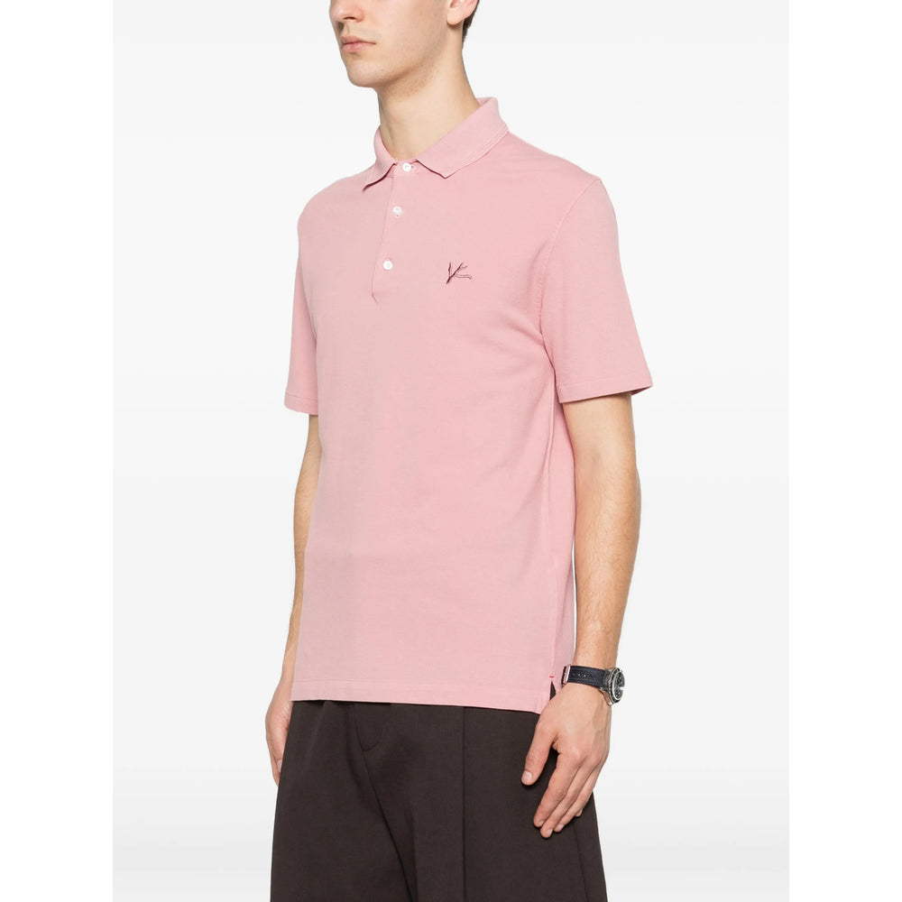 Isaia Pink Polo Shirts Men ISAIA