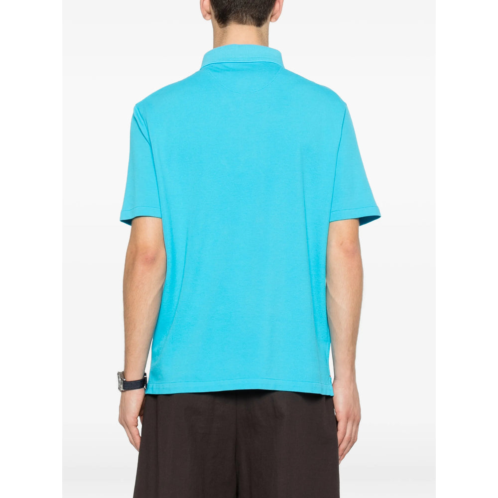 Isaia Blue Polo Shirts Men ISAIA