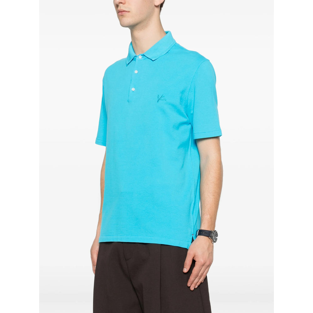 Isaia Blue Polo Shirts Men ISAIA