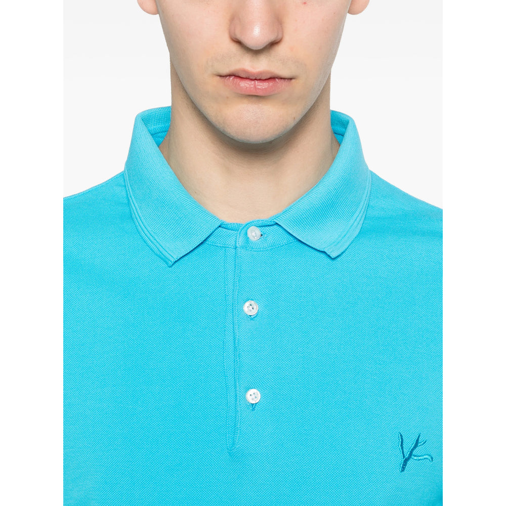 Isaia Blue Polo Shirts Men ISAIA