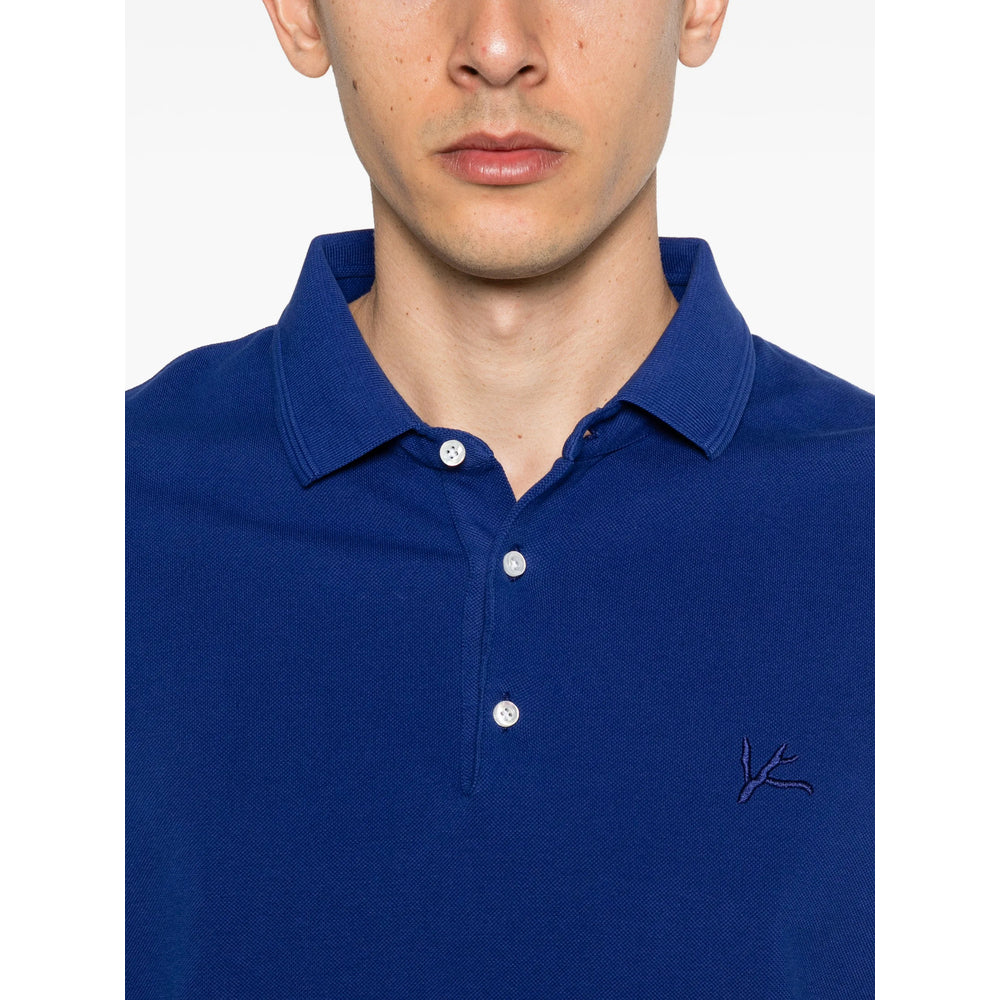 Isaia Blue Polo Shirts Men ISAIA