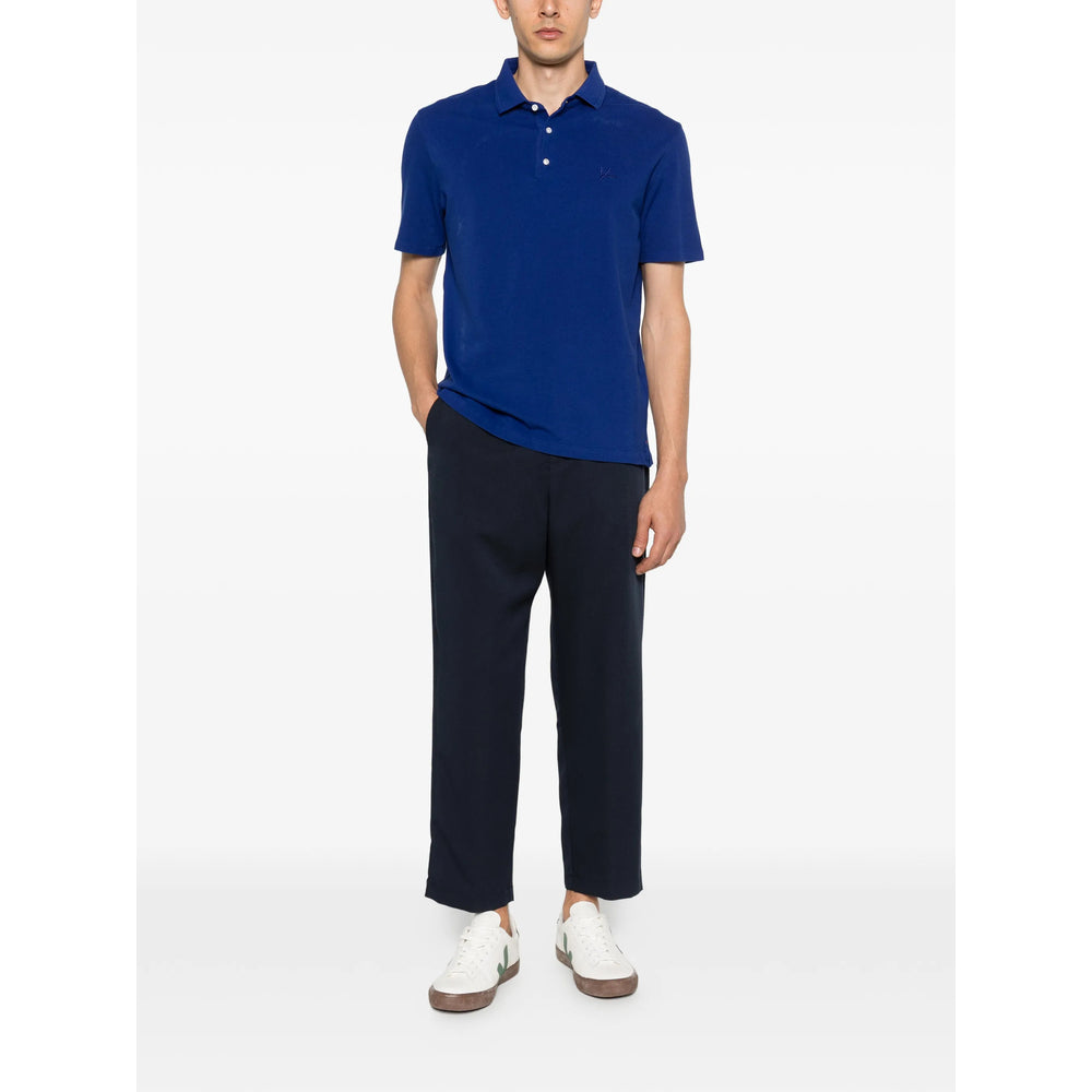 Isaia Blue Polo Shirts Men ISAIA