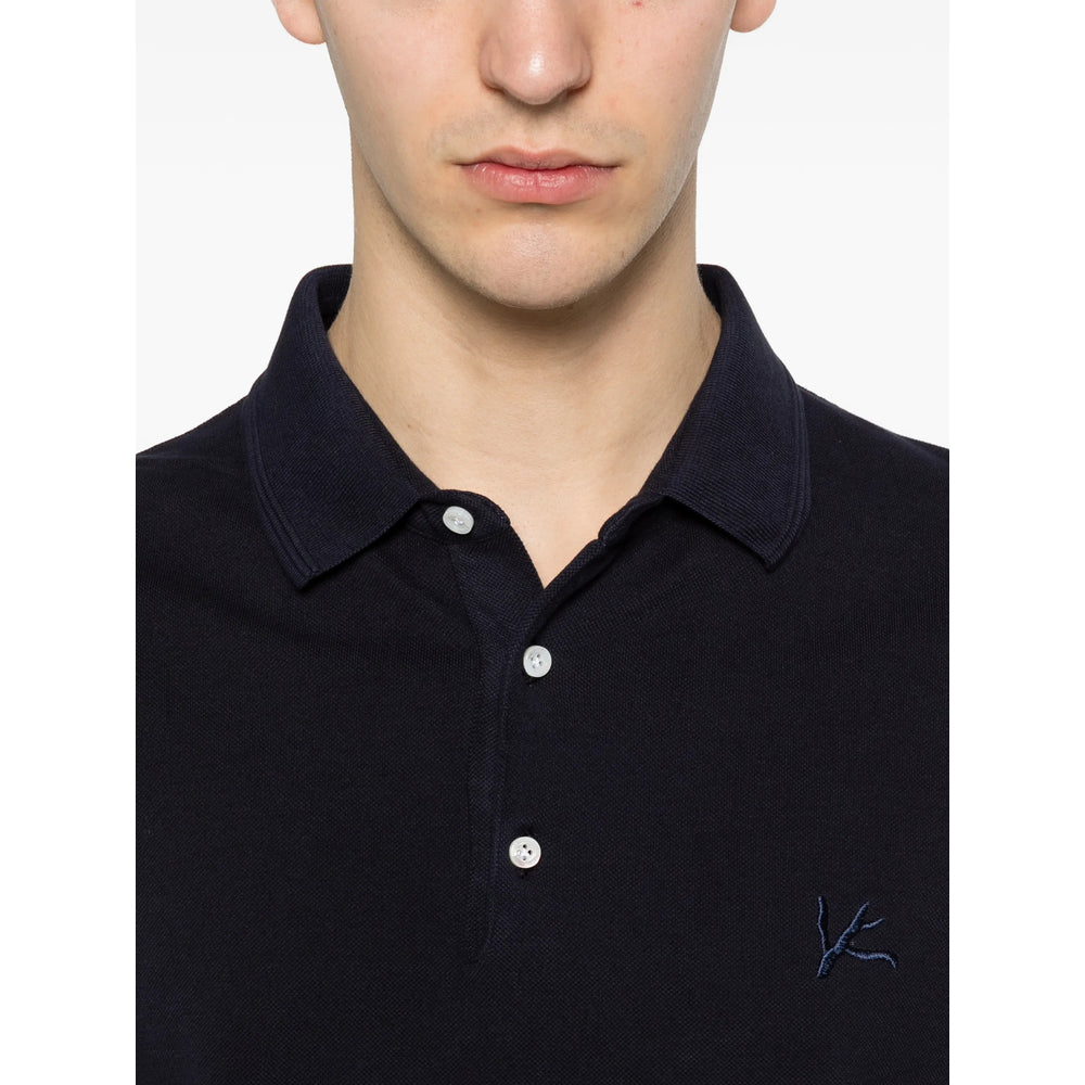 Isaia Blue Polo Shirts Men ISAIA